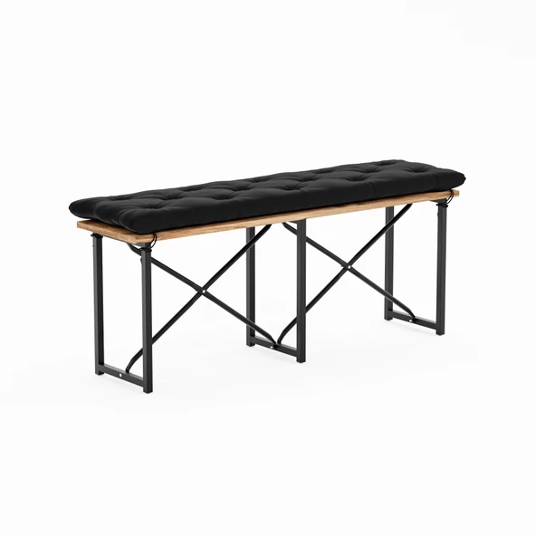 Eportatif Mutfak Bahçe Minderli Bank Sandalye Düz Bank Sandalye Bench Çam 1544 - 4