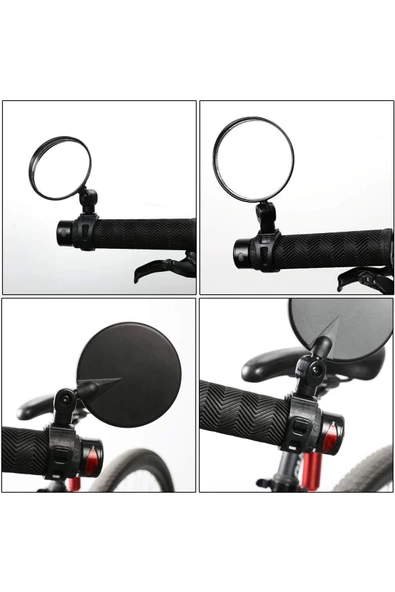 2 ADET Geniş Açı Bisiklet -Scooter Gidon Aynası - Dikiz Aynası Bisiklet Aksesuarı Bisiklet Ayna - 5