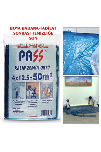 PASS  Kalın Zemin Örtüsü Branda Mavi 50m2-kullanımı Pratik-dayanıklı-tadilat Sonrası Temizlik Gerektirmez - 2