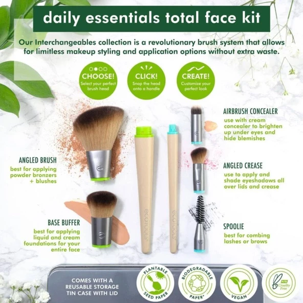 Ecotools Daily Essentials Total Face Kit Makyaj Fırça Seti - 4