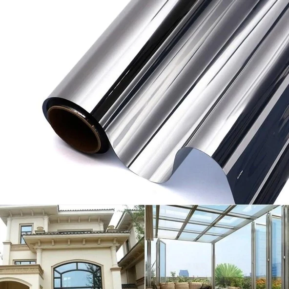 Cam Filmi Aynalı Gümüş Silver 50 Cm X 6 Metre Ev ve Ofis Camları Uyumlu STD-CF-SLV - 6