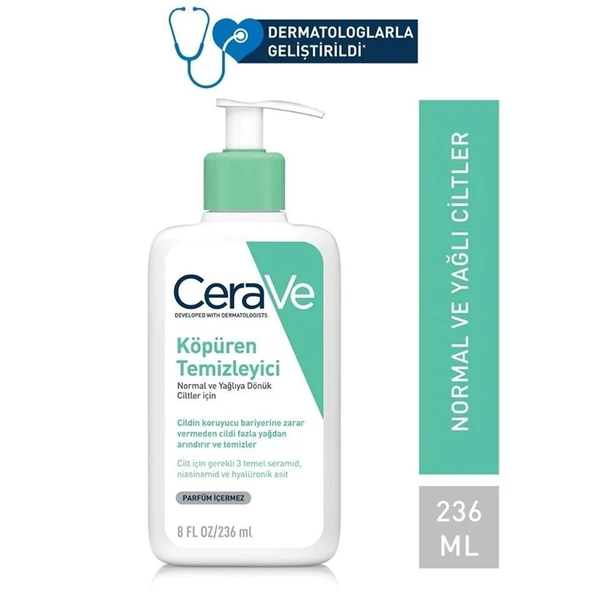 Cerave Normal ve Yağlı Ciltler için Köpüren Temizleyici 236ml