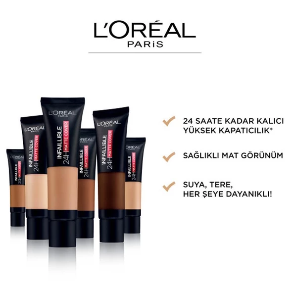 Loreal Paris Infaillible 24H Matte Yüksek Kapatıcı Fondöten No:145 Rose Beige 30ml - 3