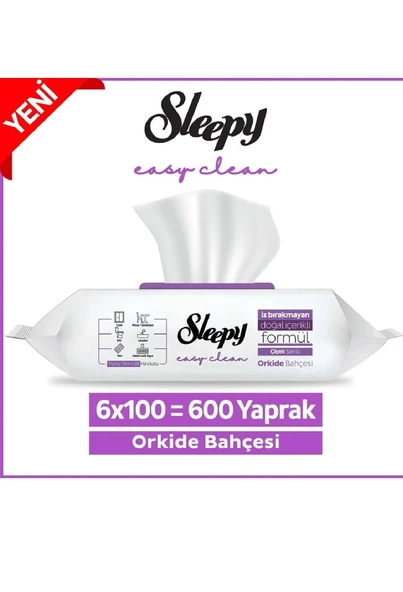 Sleepy Easy Clean yüzey temizlik havlusu 100lü Orkide Bahçesi