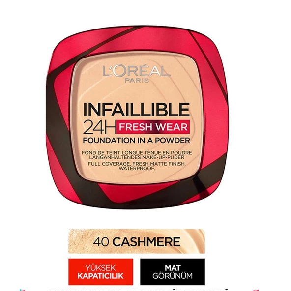 Loreal Paris Infaillible 24h Fresh Wear Pudra Fondöten 40 Cashmere