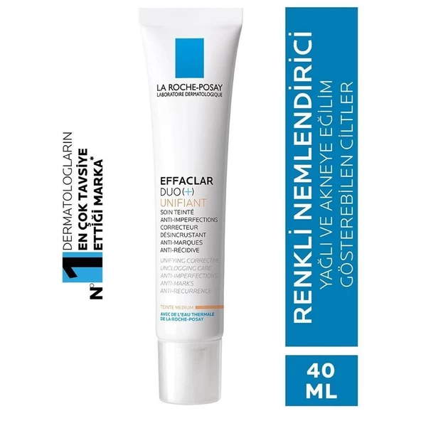 La Roche Posay Effaclar Duo Sivilceli Ciltler için Cilt Kusuru Görünümü Karşıtı Renkli Nemlendirici Medium 40ml