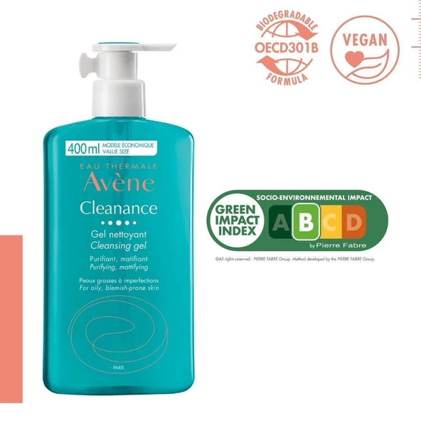 Avene Cleanance Yağlı Ciltlere Özel Yüz ve Vücut Temizleme Jeli 400 ml - 5