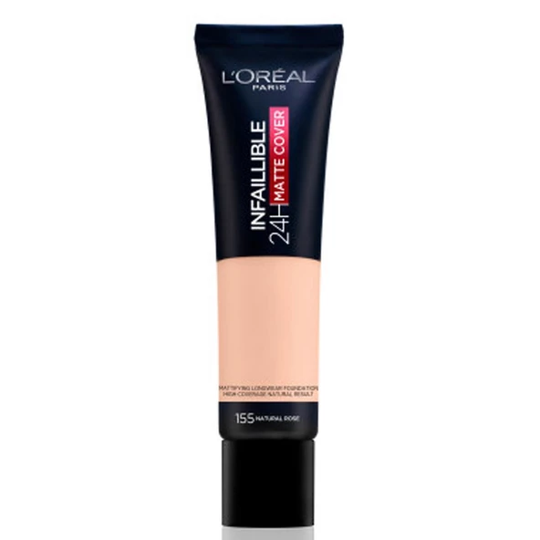 Loreal Paris Infaillible 24H Matte Cover Kapatıcı Fondöten-155 Natural Rose 30ml