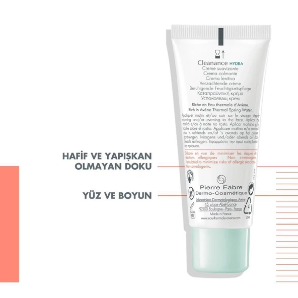 Avene Cleanance Hydra Cream Kuru Ciltler İçin Nemlendirici Krem 40ml - 3