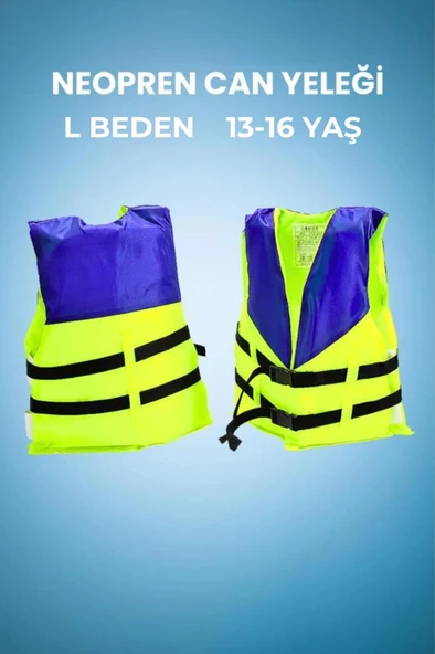 L Beden 13-16 Yaş, Mavi Sarı Renk, Çocuklar İçin Yüzdürme Can Yeleği, Yüzmeyi Öğreten Can Yeleği
