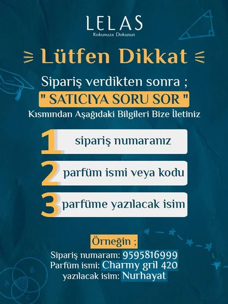 Lelas Prime KİŞİYE ÖZEL İSİMLİ & HEDİYE KUTULU YAZI YAZILAN KADIN ERKEK PARFÜMÜ - Resim 5