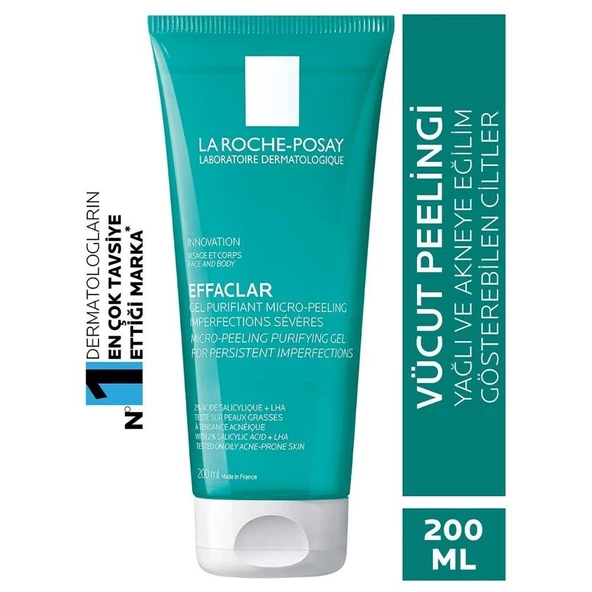 La Roche Posay Effaclar Mikro-Peeling Arındırıcı Vücut Temizleme Jeli 200ml