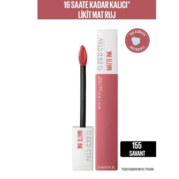 Maybelline Super Stay Vinyl Ink Likit Parlak Ruj 155 Rogue