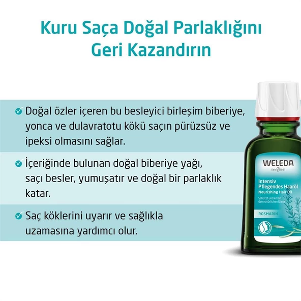Weleda Rosemary Conditioning Hair Oil Organik Biberiye Özlü Besleyici Saç Bakım Yağı 50ml - Resim 3