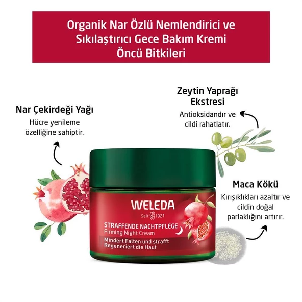 Weleda Pomegranate & Maca Peptides Organik Nar Özlü Nemlendirici ve Sıkılaştırıcı Gece Bakım Kremi 40ml - 3