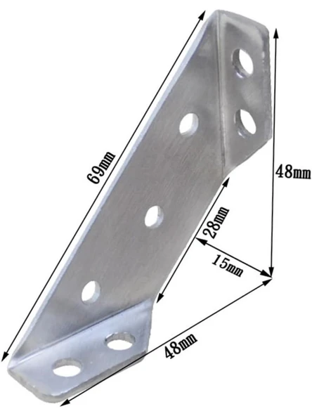 Dik Açılı Çok Amaçlı Gönye Sac Köşebent 90 Derece - Resim 3