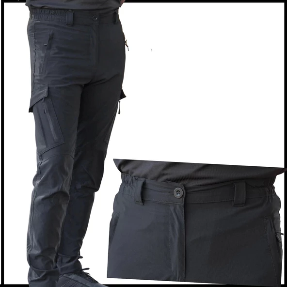 Uyguna-Yakala Siyah Erkek Pantolon-NT.561 - 2