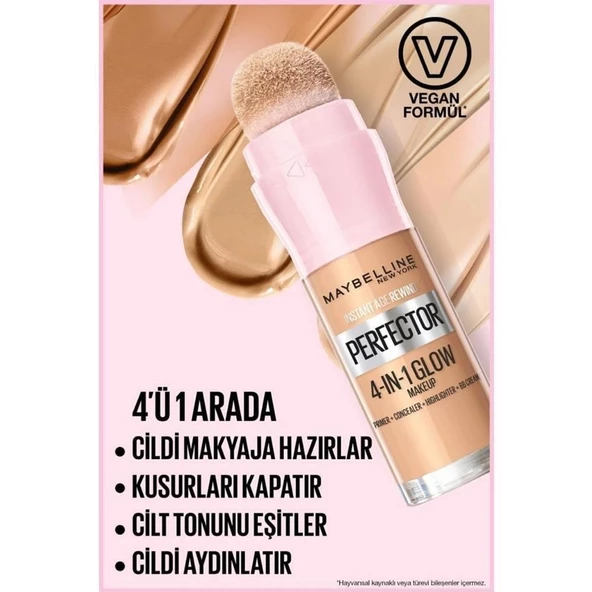 Maybelline New York Instant Perfector Glow 4 Etki 1 Arada Fondöten 00 Fair Light 20ml - 3