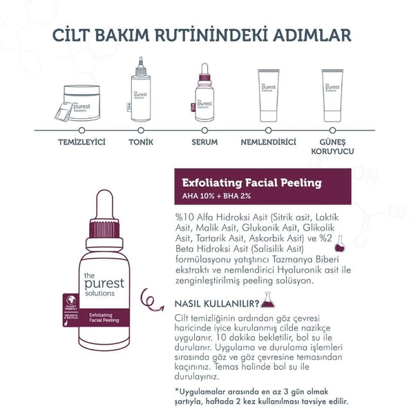 The Purest Solutions Canlandırıcı & Cilt Tonu Eşitleyici Yüz Peeling Serum 30ml - 4