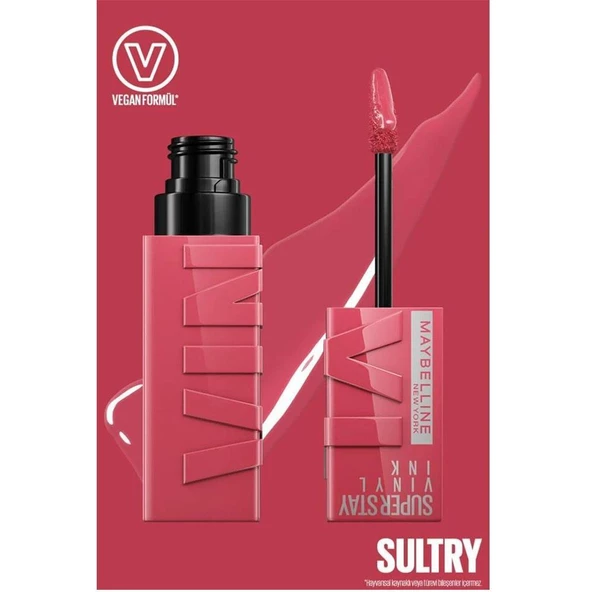 Maybelline New York Super Stay Vinyl Ink Likit Parlak Ruj 160 Sultry - Resim 4