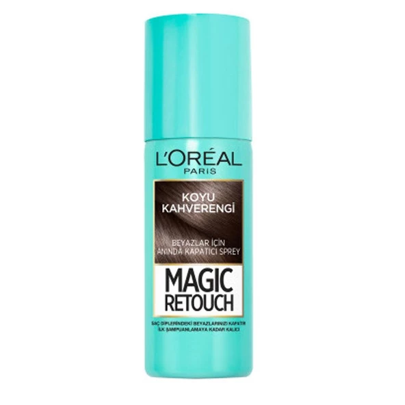 Loreal Paris Magic Retouch Beyazlar için Anında Kapatıcı Sprey - Koyu Kahverengi 75 ml