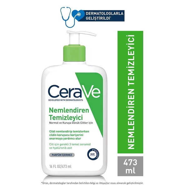 CeraVe Normal ve Kuru Ciltler için Nemlendiren Temizleyici 473ml