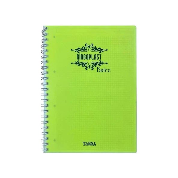 Özgün 220x297 mm Neon Ringo Brite Plastik Kapak Defter 160 Yaprak Kareli Krt-103646