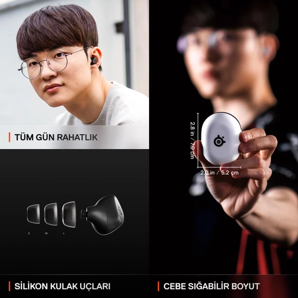 SteelSeries Arctis GameBuds Gaming EarBuds Kulak İçi Kulaklık - Siyah - 6