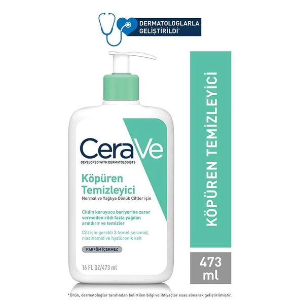 Cerave Normal ve Yağlı Ciltler için Köpüren Temizleyici 473ml