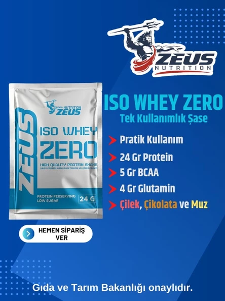 Zeus Nutrıtıon Iso Whey Zero Protein Tozu 33g- 20 Adet Muz