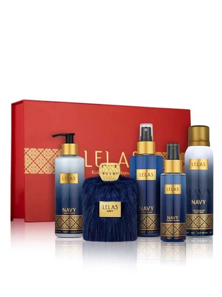 Lelas 1573 Navy Unisex Kırmızı Kutulu Hediyelik 5 Parça Unisex Parfüm Koleksiyonu - Resim 2