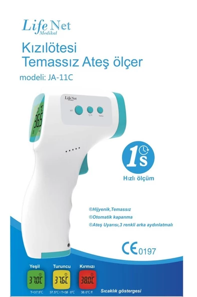 Temassız Ateş Ölçer Kızıl Ötesi Vücut Ve Alından Termometre Ja-11c - 2