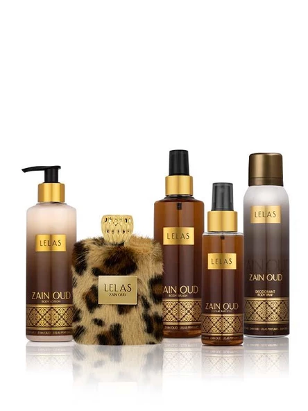 Lelas Zain Oud Parfüm Seti 5’li – Oryantal Hediye Kutulu Unisex Bakım Seti – 1354 - Resim 2