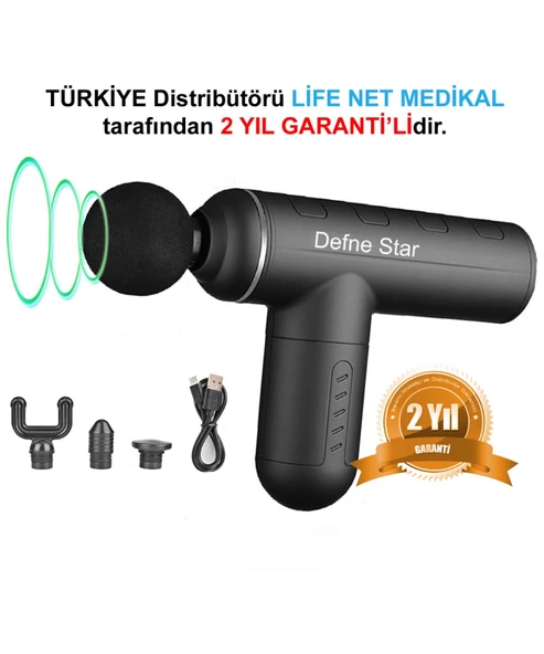Defne Star Darbeli Titreşimli Şarjlı Sporcu Masaj Tabancası Masaj Aleti Kas Rahatlatıcı Egzersiz Aleti NG-SM003 - 2