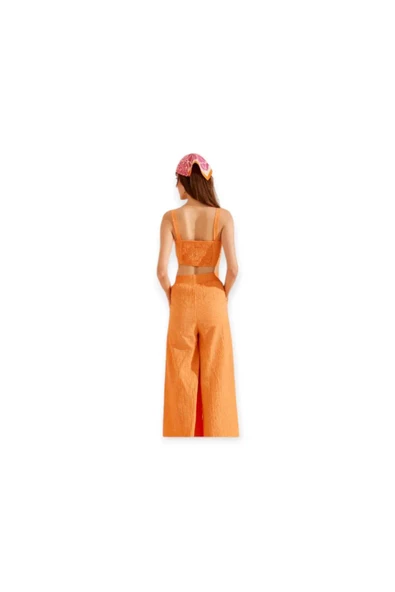 Soul 31291 Elbise, Gipe Detaylı Askılı Crop Top ve Palazzo Pantolon Takımı, Crop Takım - 2