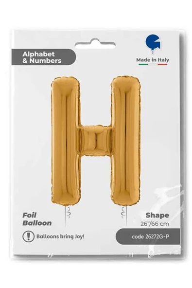 H Harf Grabo Altın Folyo Balon 66 cm - 4