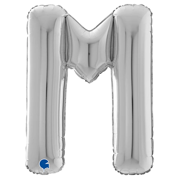 M Harf Grabo Gümüş Folyo Balon 66 cm ürün görseli