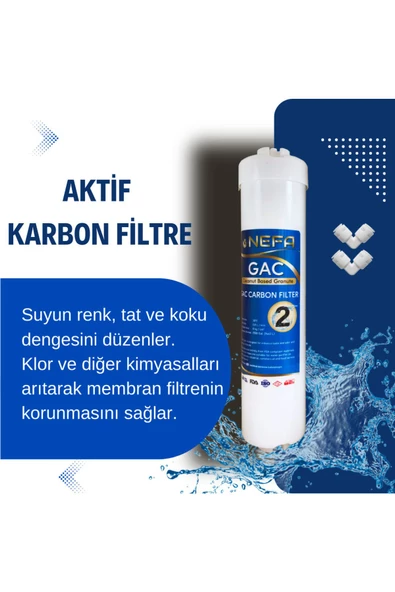 Nefa Tüm Kapalı Kasalar Ve Ihlas Aura (SİLVER, PLUS, PLATİNUM) Su Arıtma 5'li Filtre Seti -çift Karbonlu- - 3