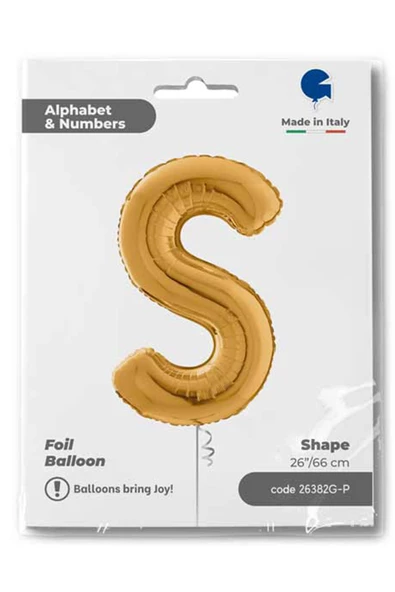S Harf Grabo Altın Folyo Balon 66 cm - 4