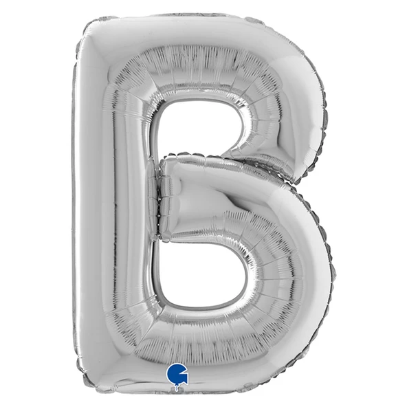 B Harf Grabo Gümüş Folyo Balon 66 cm ürün görseli
