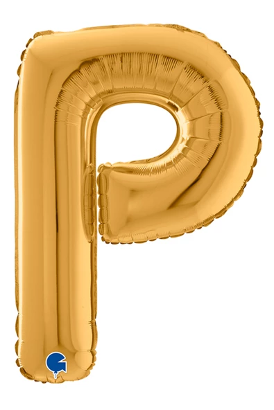 P Harf Grabo Altın Folyo Balon 66 cm - Resim 3