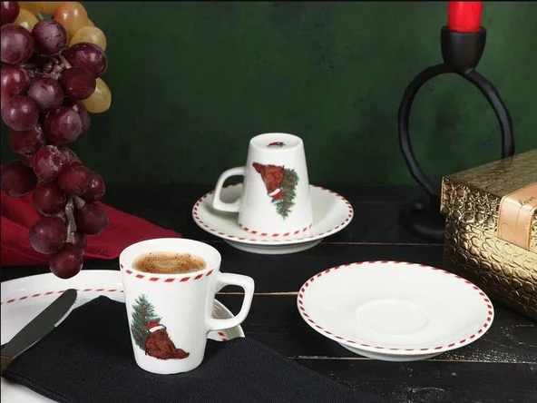 Porland Ruby Bear 2 Kişilik Kahve Takımı 80cc 04RAL003374 ürün görseli 1