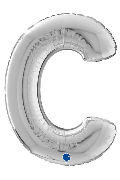 C Harf Grabo Gümüş Folyo Balon 66 cm - 3