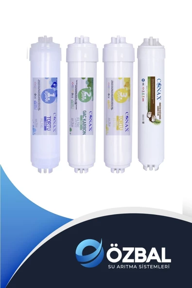 Conax Orijinal 4 Aşama Filtre Seti + Postkarbon Filtre