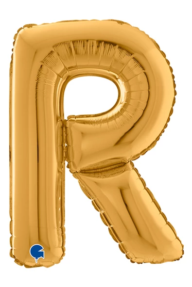 R Harf Grabo Altın Folyo Balon 66 cm - Resim 3