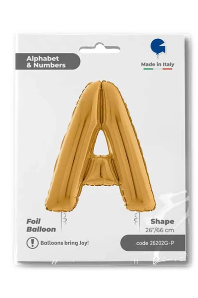 A Harf Grabo Altın Folyo Balon 66 cm - Resim 4