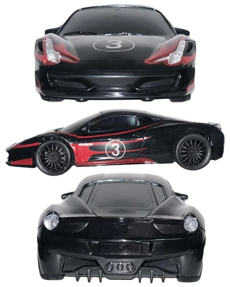 Ctoys Scaled Rc Model 27 Mhz Full Fonksiyonlu Uzaktan Kumandalı Ferrari Siyah Araba QX3688 6 - 2
