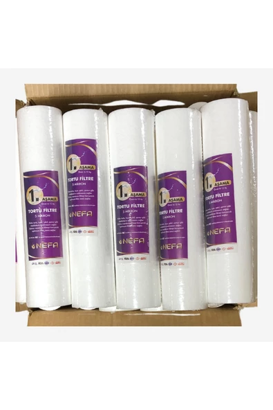 Nefa Su Arıtma 10'' 5 Micron 1. Aşama Spun Filtre (50 Adet)
