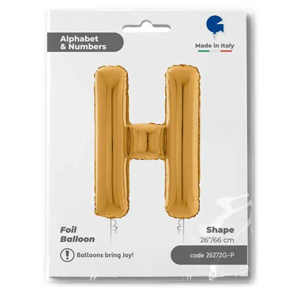 H Harf Grabo Altın Folyo Balon 66 cm - 2