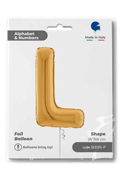 L Harf Grabo Altın Folyo Balon 66 cm - Resim 4